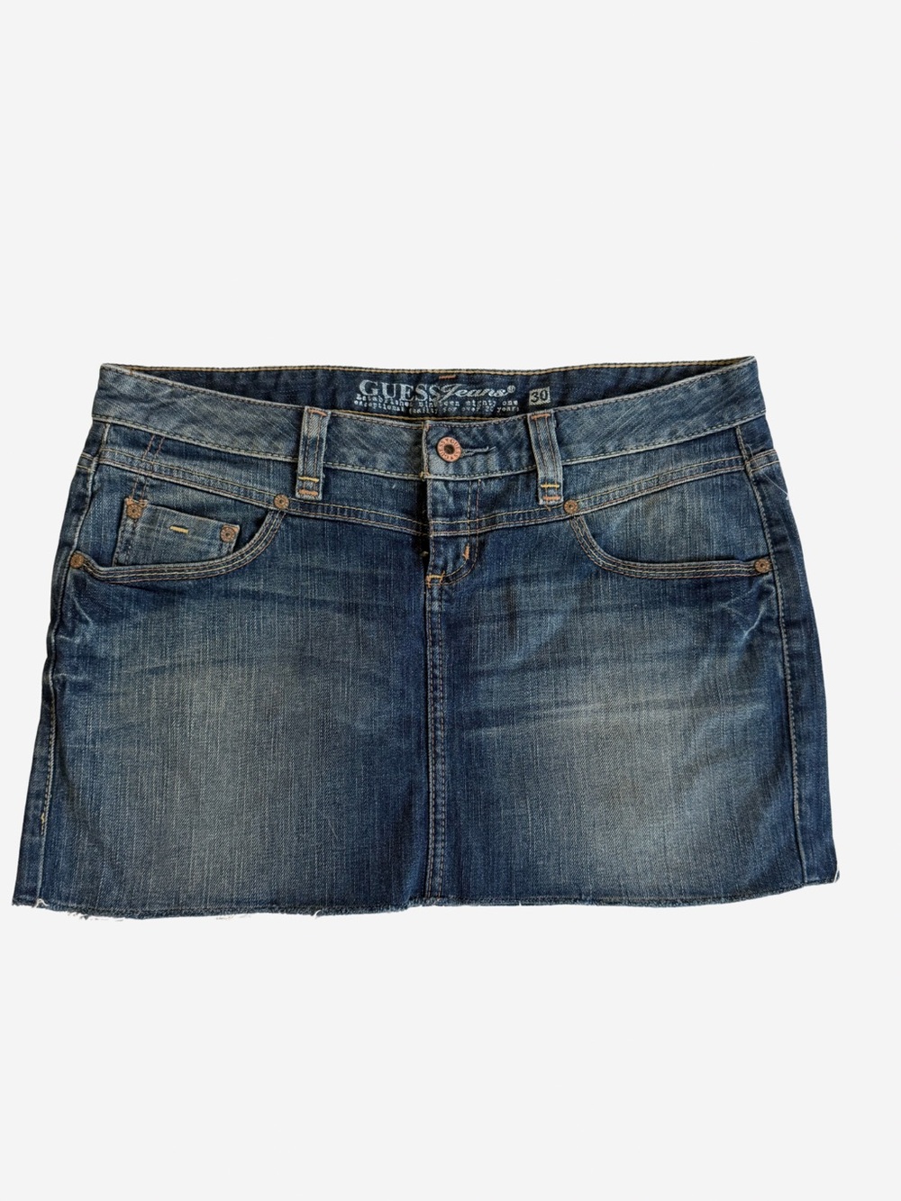 GUESS Blue Washed Denim Mini Skirt